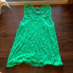BKE green flower tank top